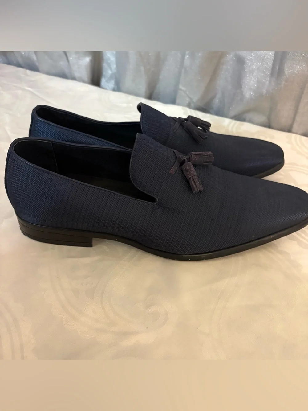 Stacy Adams Navy Tassel Loafers